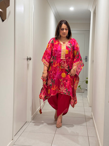 Fusion Kaftan with Dhoti Salwar Suit