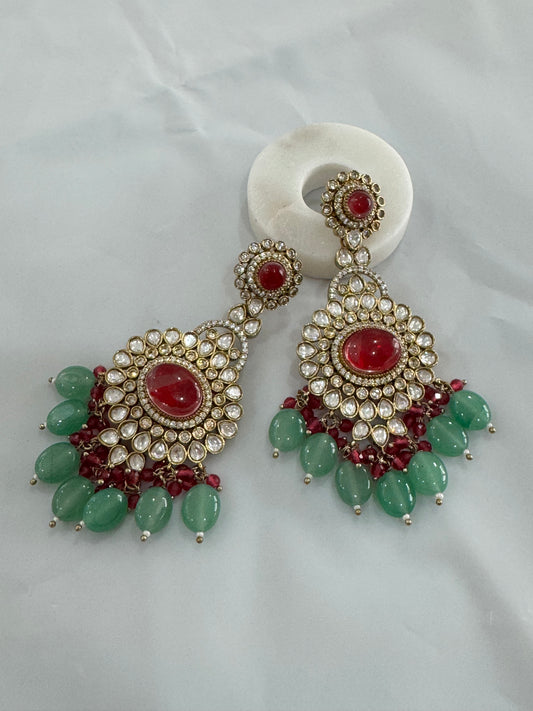 FMC1145 - Mossanite Kundan Earrings