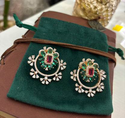 FMC1515 - Hajoori Lal Style Stud Earrings