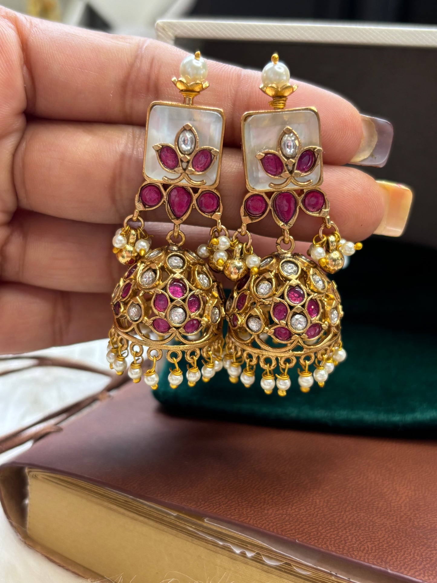 FMC1651 - Bikaneri Pachi Jhumki Earrings