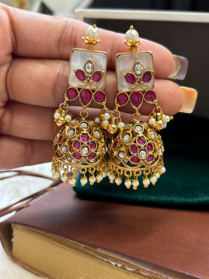 FMC1651 - Bikaneri Pachi Jhumki Earrings