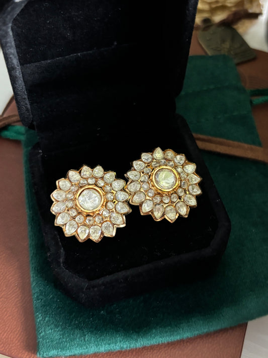 FMC9802 - Mossanite Kundan Studs