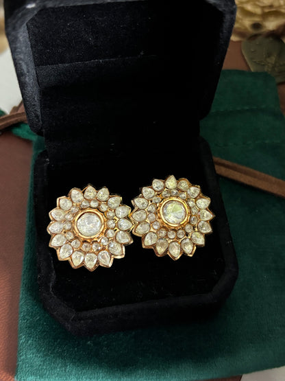 FMC9802 - Mossanite Kundan Studs