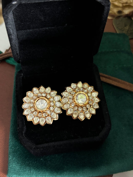 FMC9802 - Mossanite Kundan Studs