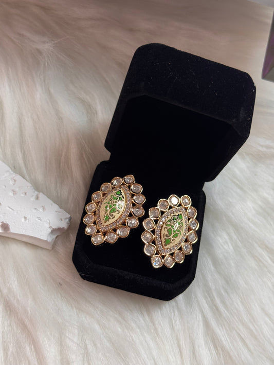 FMC864 - Uncut Kundan Stud Earrings