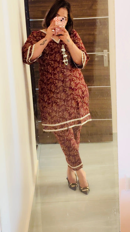 Woolen Blend Cord Set