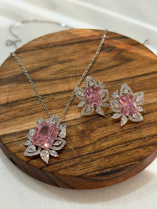 White Gold Plated Pendant Set