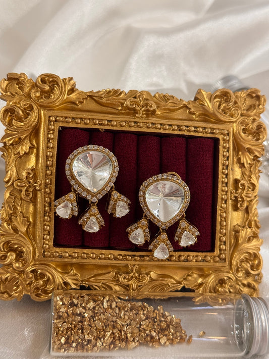 FMC921 - Mossanite Kundan Stud Earrings