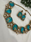 FMC3290 - Mossanite Kundan & Doublet Stone Necklace