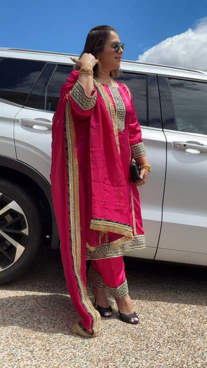 Satin Silk Celebrity Inspired Frock Suit