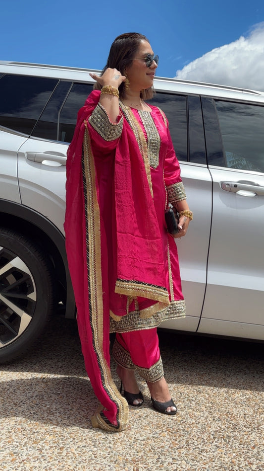 Satin Silk Celebrity Inspired Frock Suit