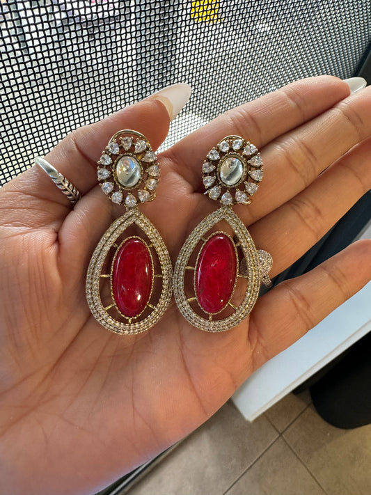 FMC786 - Mossanite Kundan Earrings