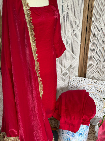 Hot Pink Fendi Silk Pant Suit