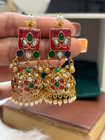 FMC1651 - Bikaneri Pachi Jhumki Earrings