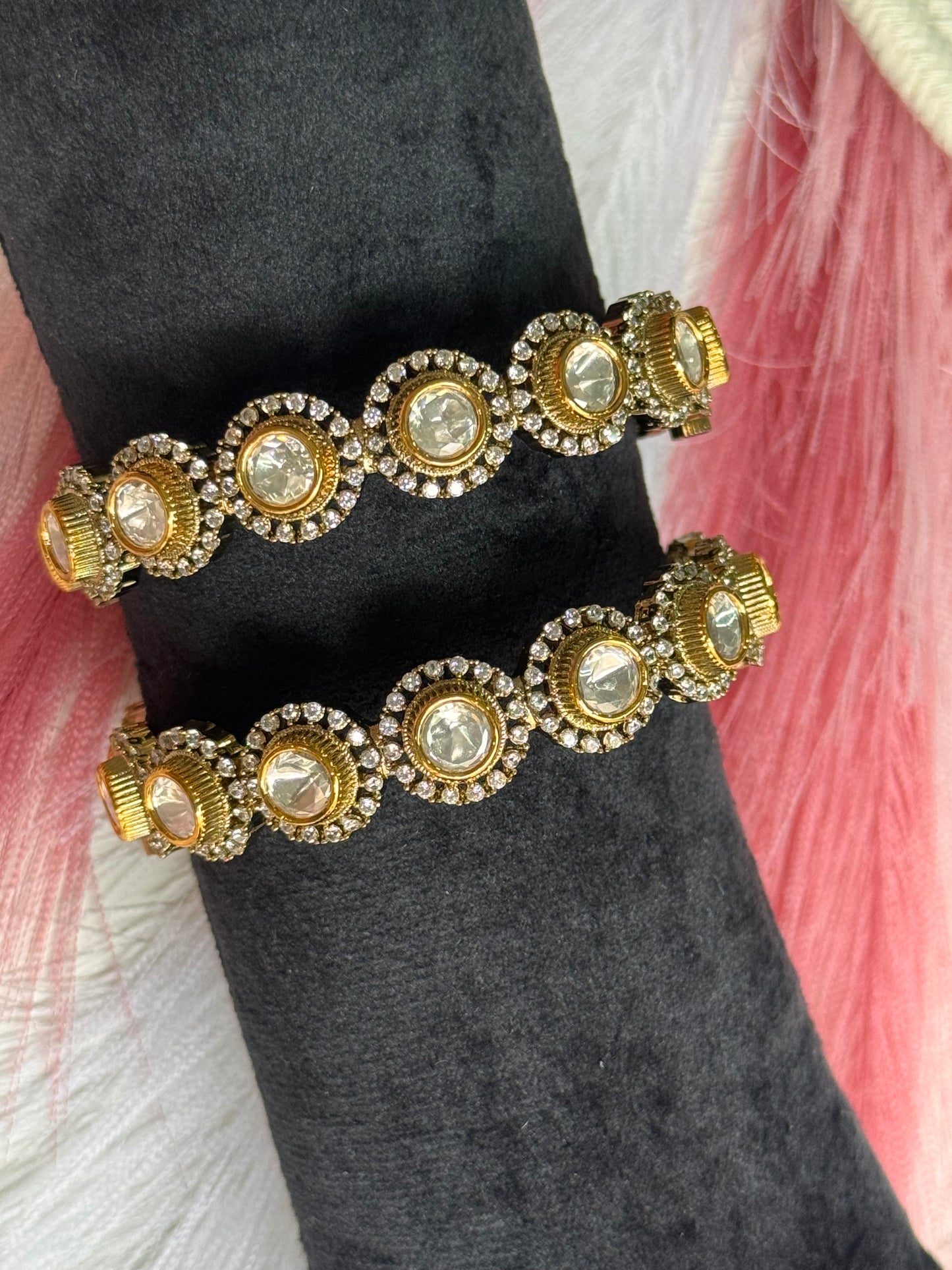 FMC3032 - Pure Mossanite Kundan Kangan