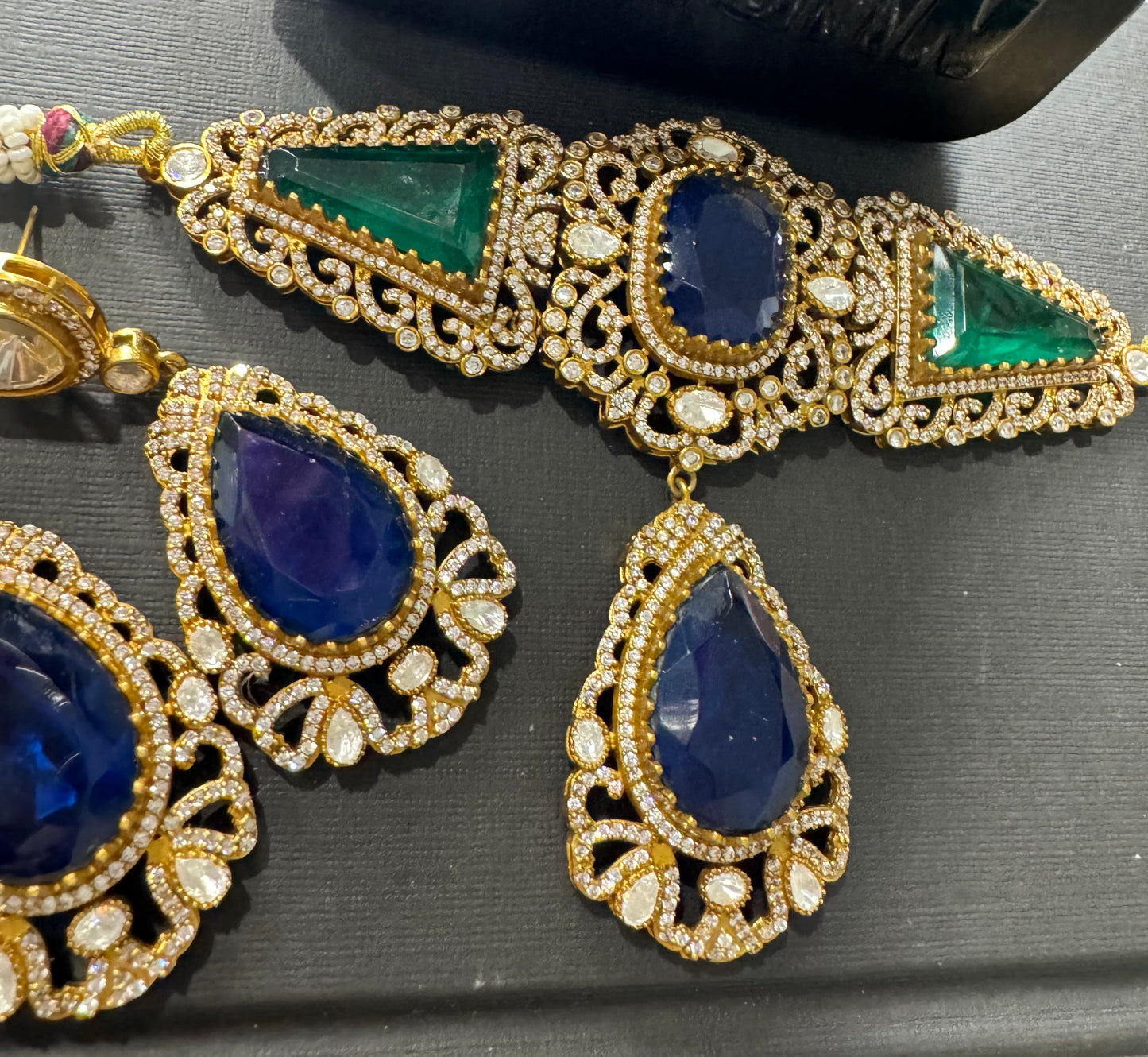 FMC3125 - mossanite kundan necklace