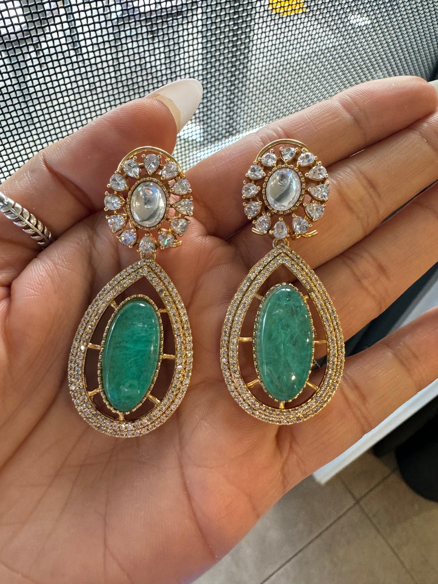 FMC786 - Mossanite Kundan Earrings