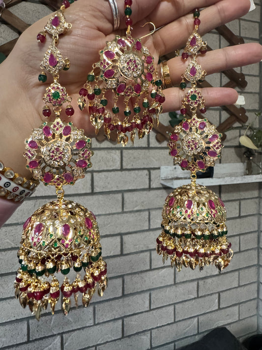 FMC2450 - Jadau Jhumki Tikka Set