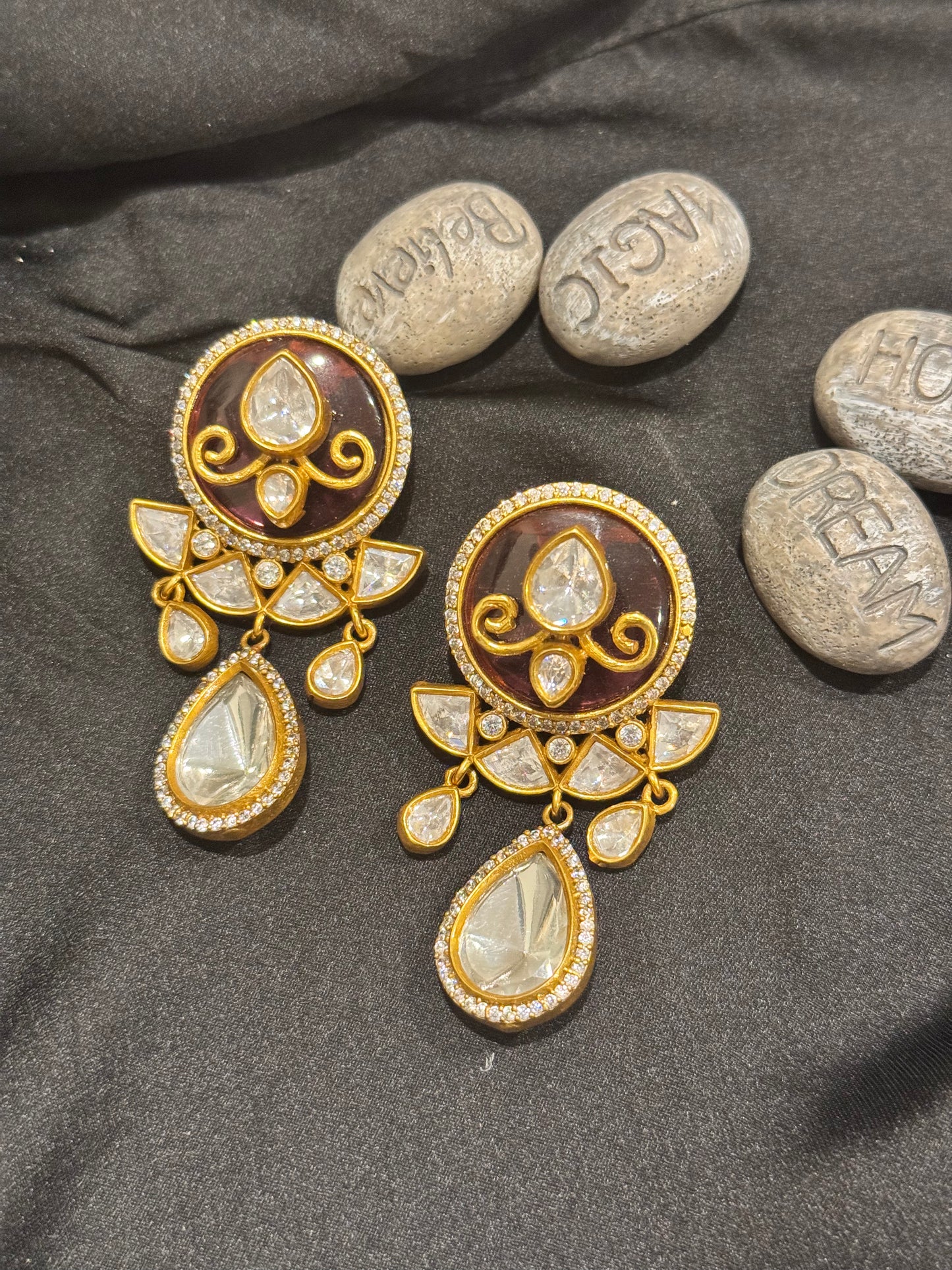 FMC810 - Uncut Kundan Earrings