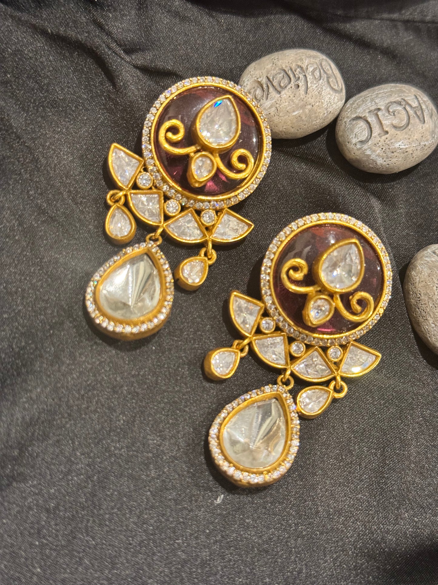 FMC810 - Uncut Kundan Earrings