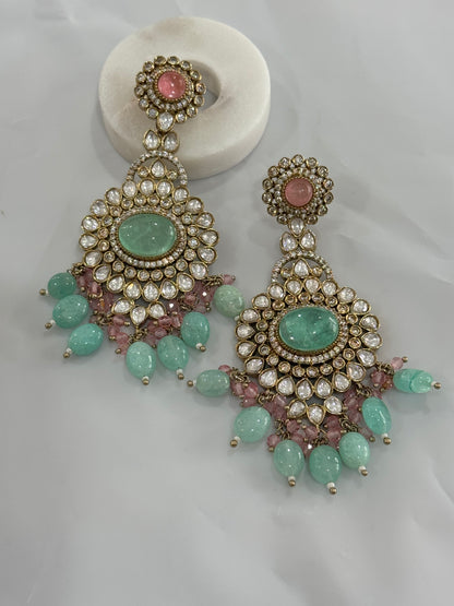 FMC1145 - Mossanite Kundan Earrings