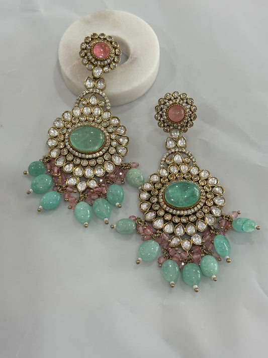 FMC1145 - Mossanite Kundan Earrings