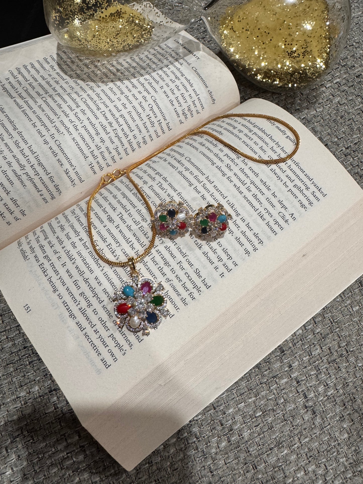 FMC656 - Navratan Pendant Set