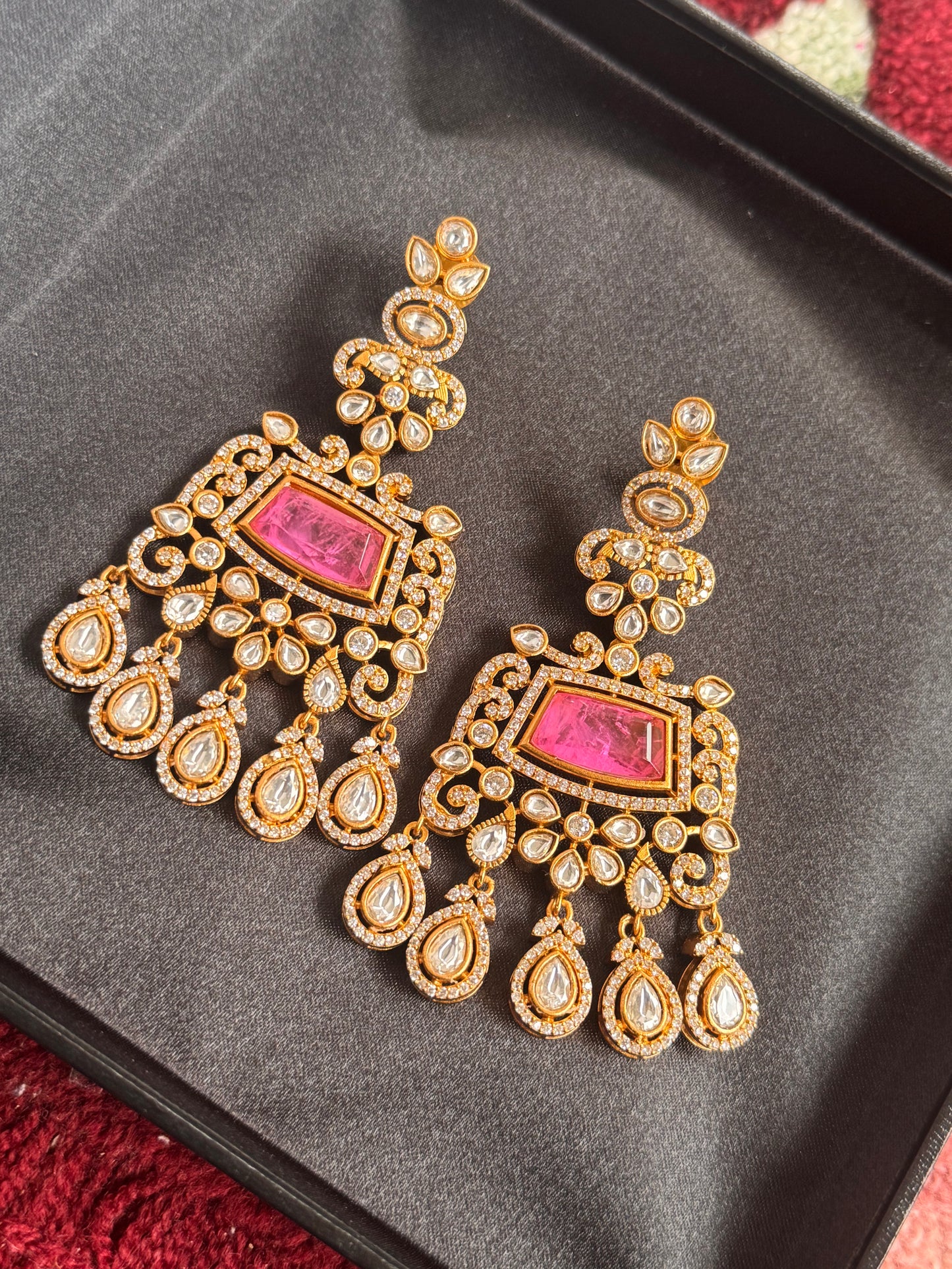 FMC1191 - Mossanite Kundan Earrings