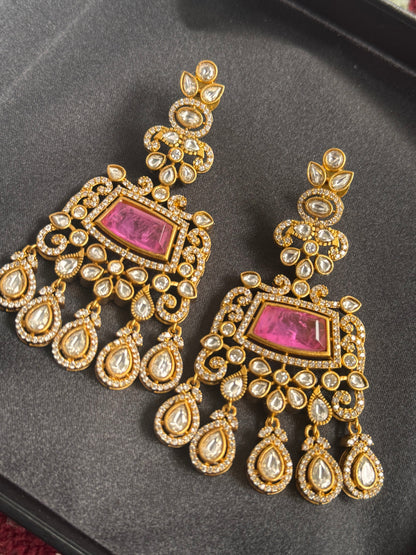 FMC1191 - Mossanite Kundan Earrings