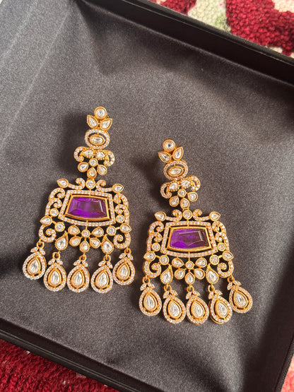 FMC1191 - Mossanite Kundan Earrings