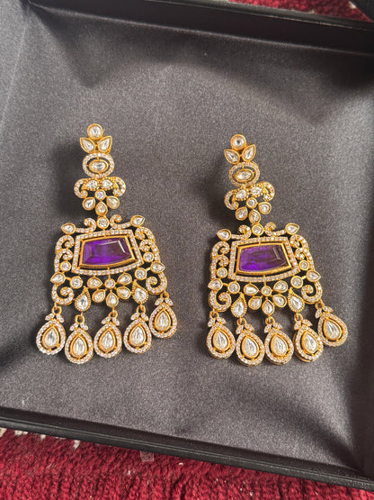 FMC1191 - Mossanite Kundan Earrings