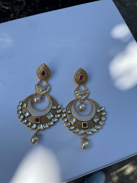 FMC189 - Uncut Kundan Earrings