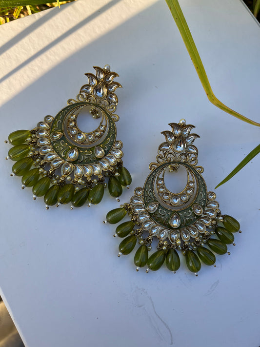 FMC111 - Kundan Earrings - $8 OFF