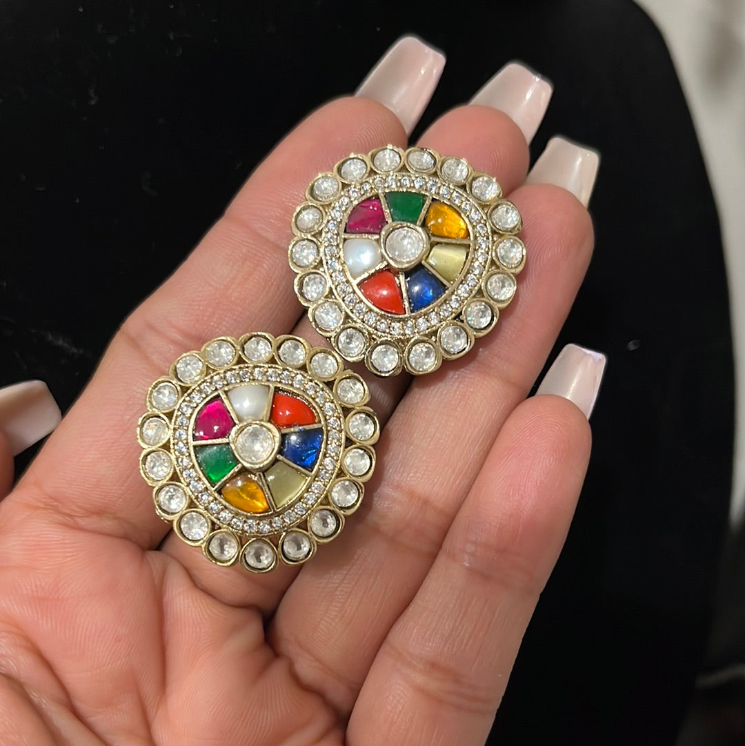 FMC164 - Pachi Kundan Stud Earrings