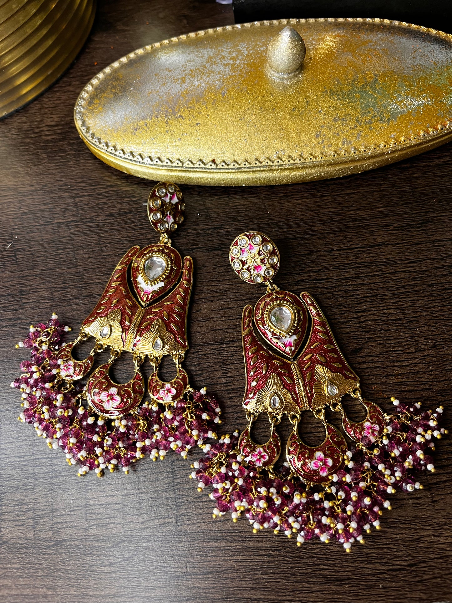 FMC008 - Kundan Earrings - $9 OFF