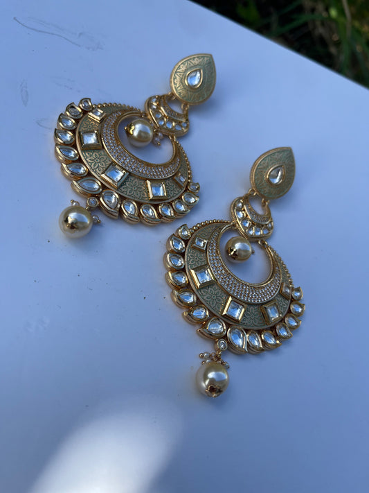 FMC189 - Uncut Kundan Earrings