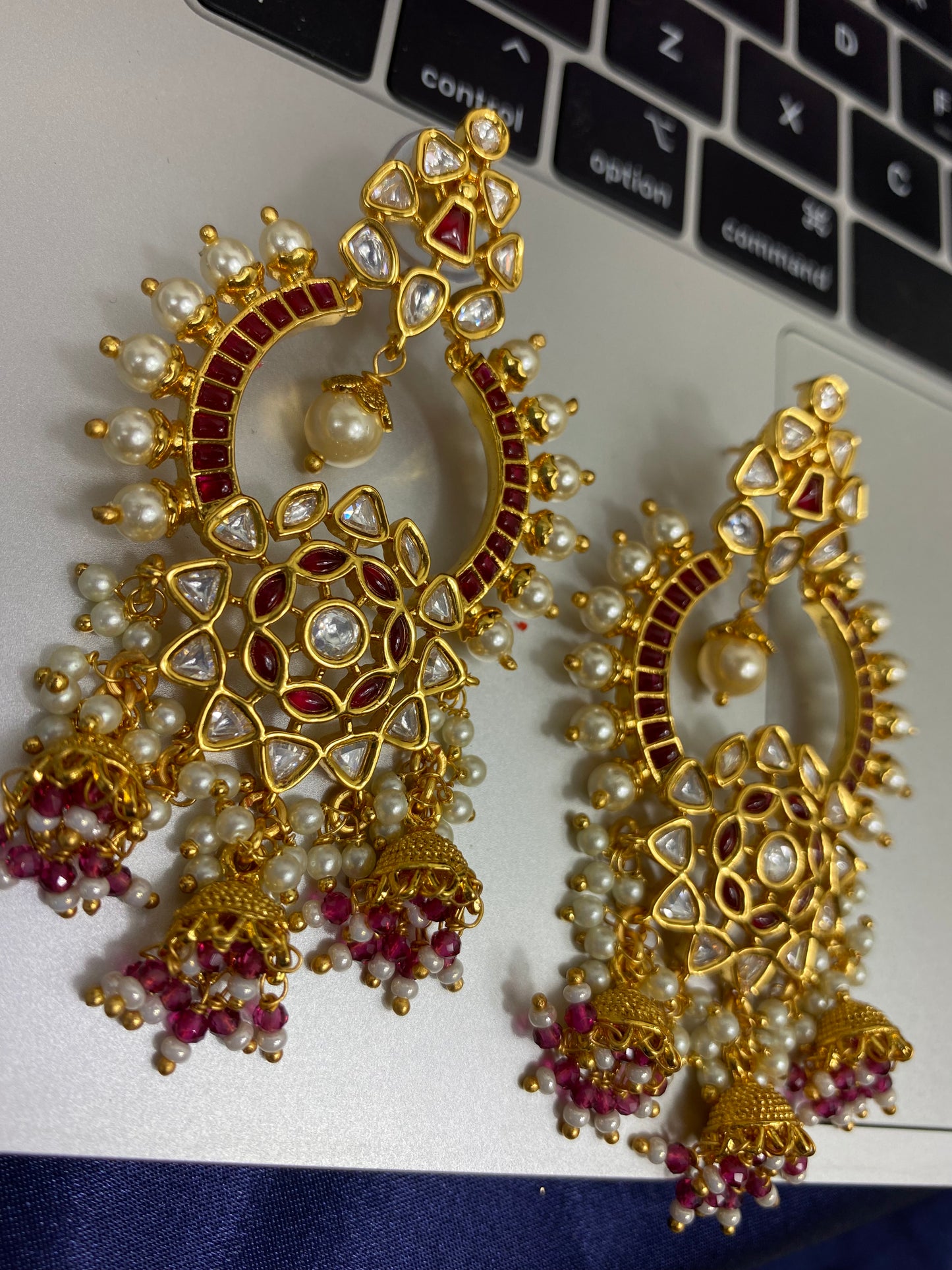 JASLEEN - Uncut Kundan Earrings