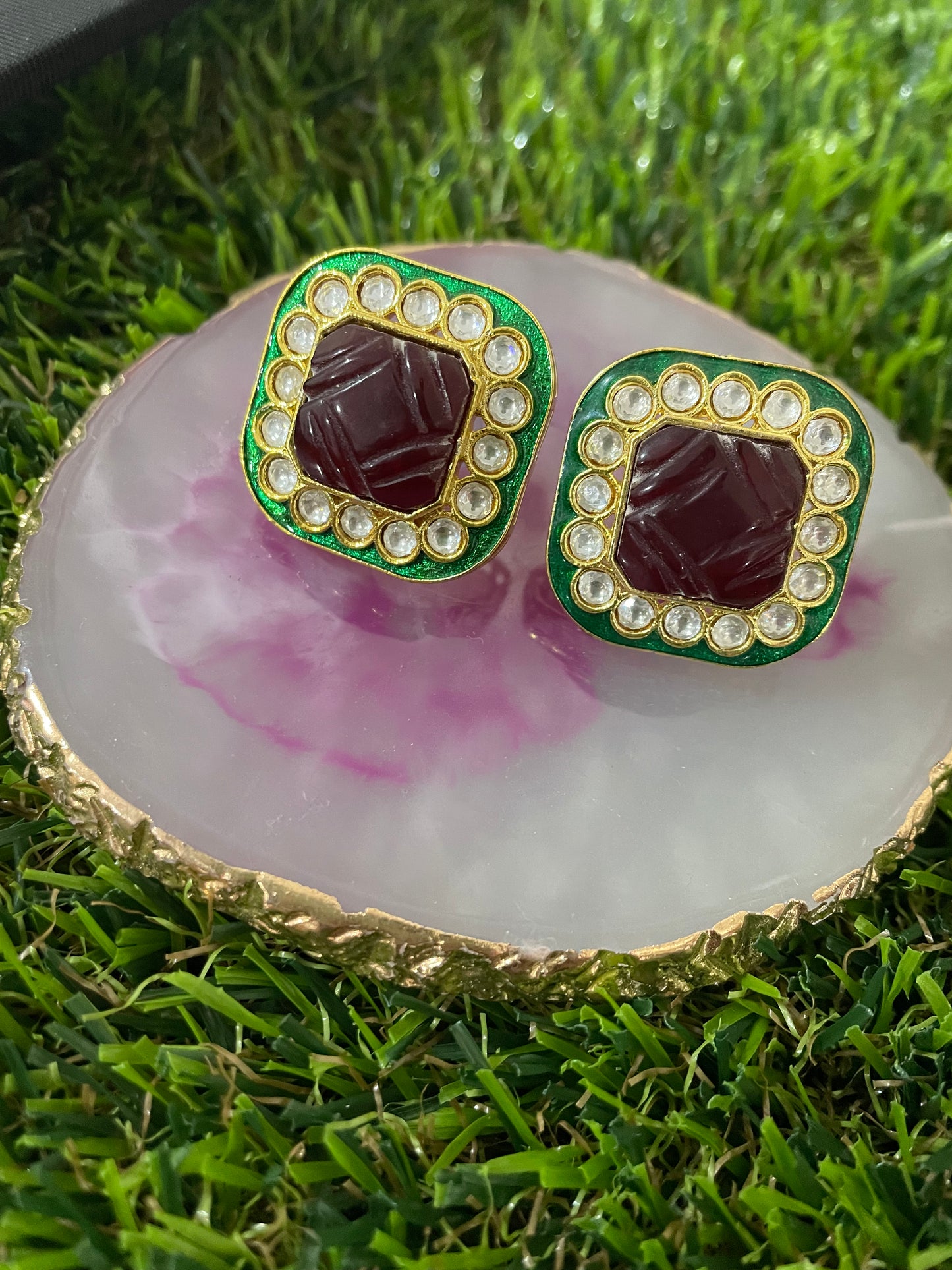 Subu - Pachi kundan studs