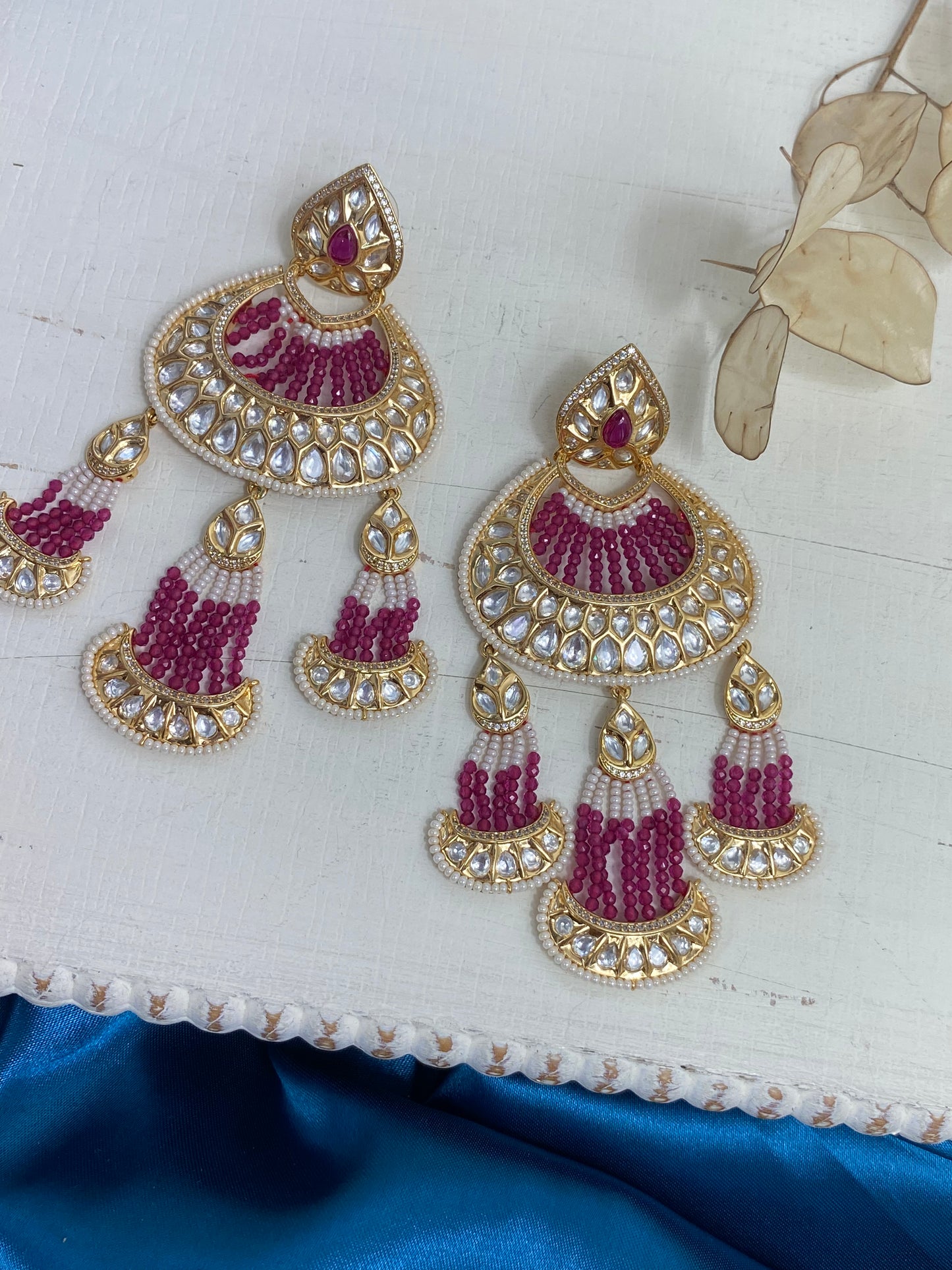 FMC121 - Uncut Kundan Earrings - $33 OFF