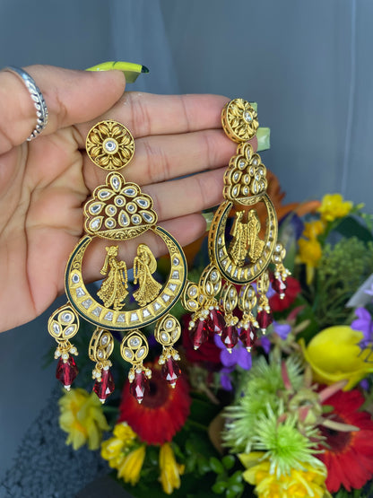 Husan - Uncut Kundan Earrings