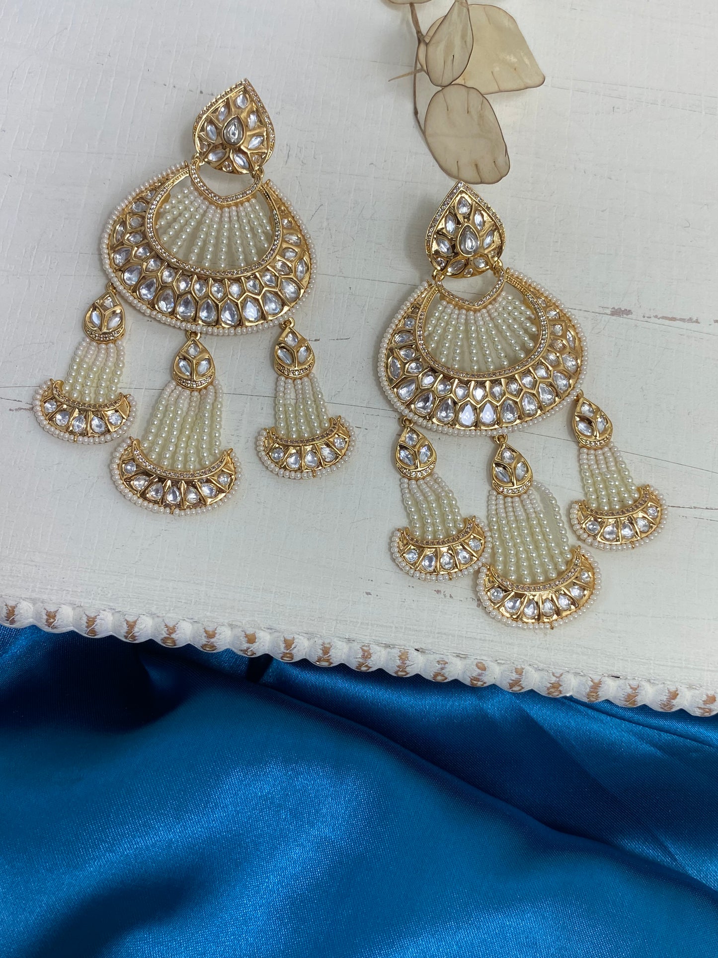 FMC121 - Uncut Kundan Earrings - $33 OFF