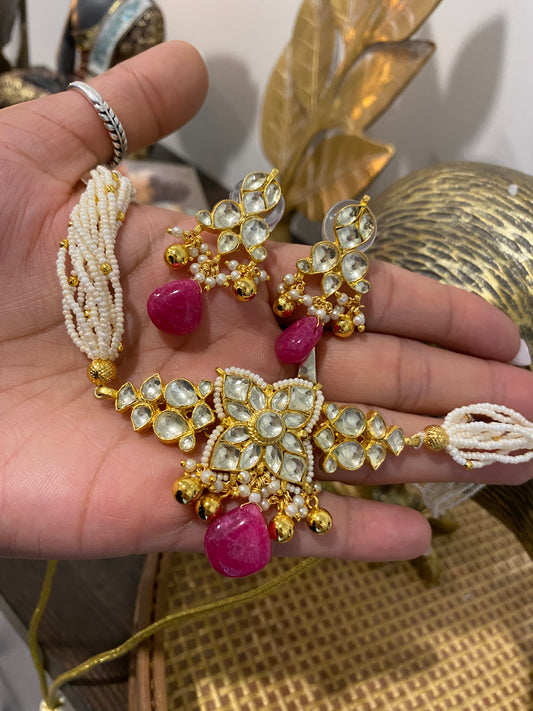 Sunidhi - Moissanite Kundan Necklace