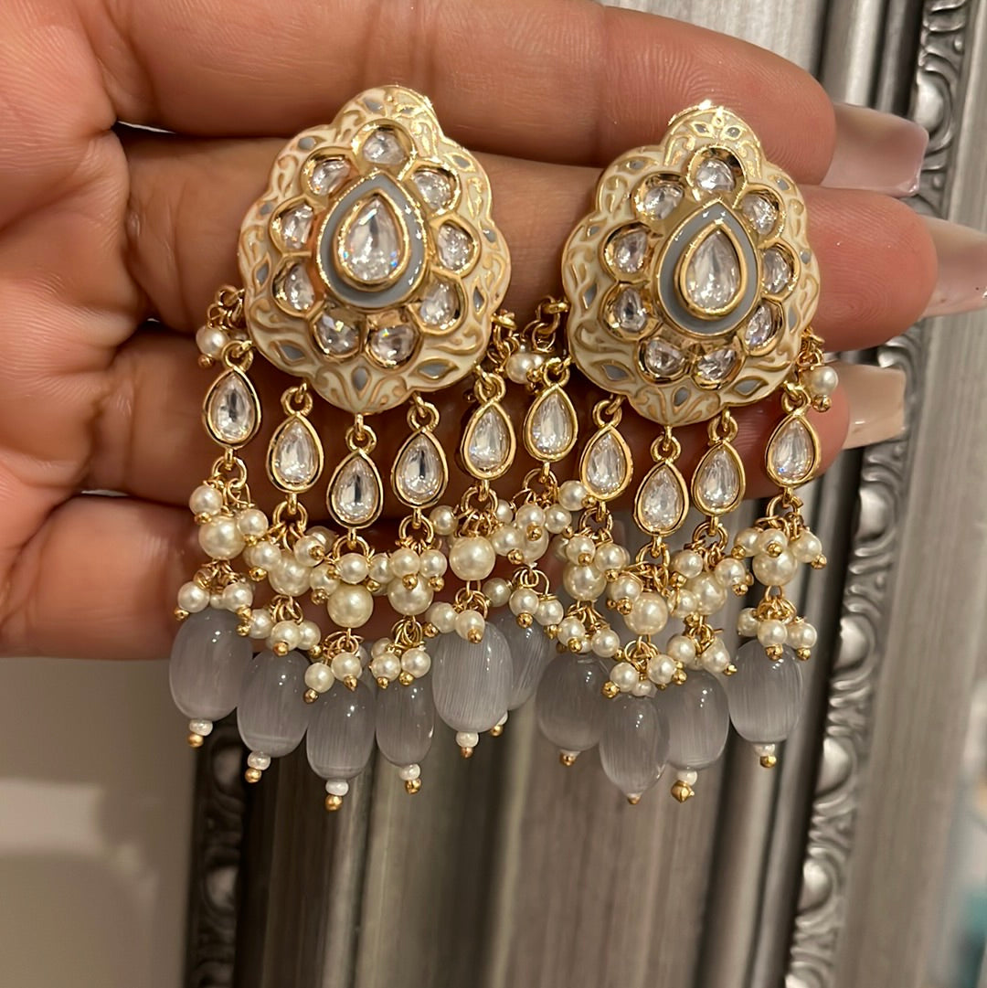 FMC123 - Uncut Kundan Earrings - $16 OFF