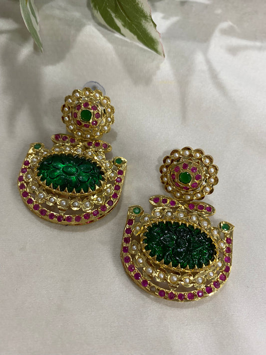 Jamvari - Jadau Earrings