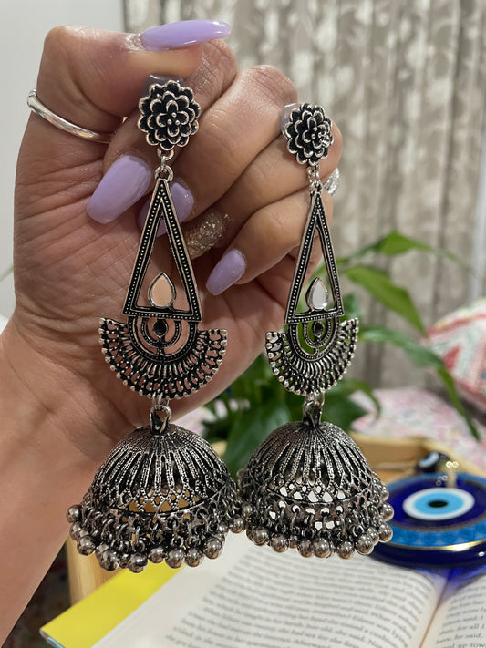 Amani - Oxidised Earrings