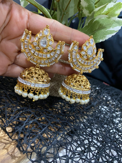 Divyanka- Uncut Kundan Jhumki - $27 OFF