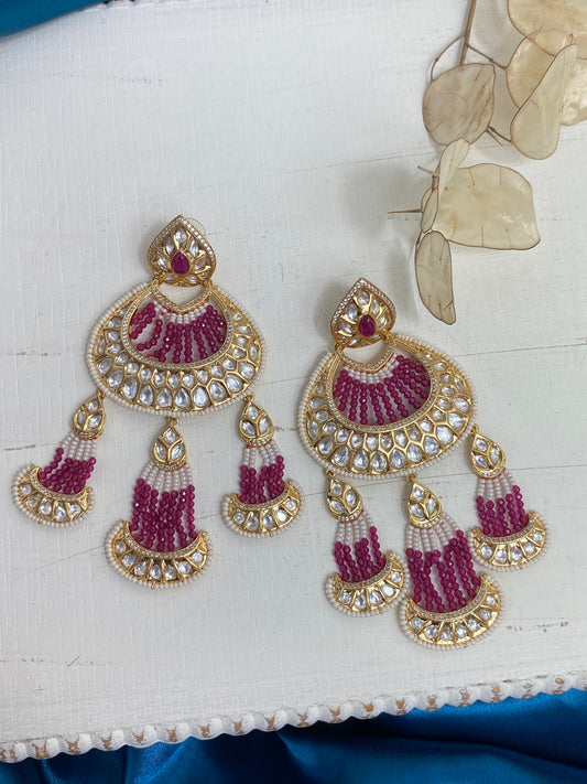 FMC121 - Uncut Kundan Earrings - $33 OFF