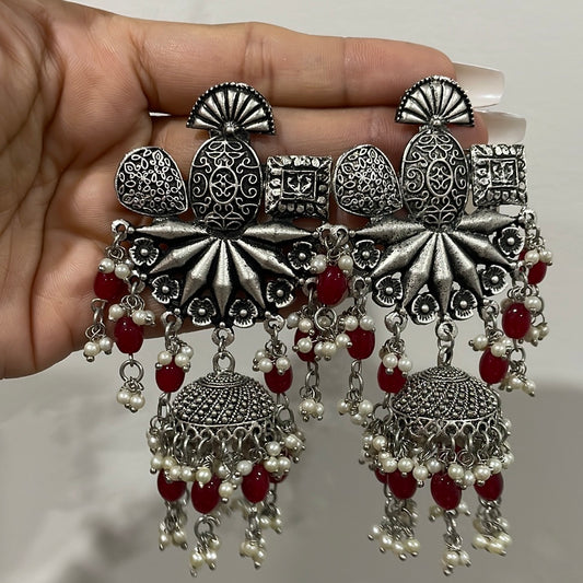 Pushpa - Oxidised earrings