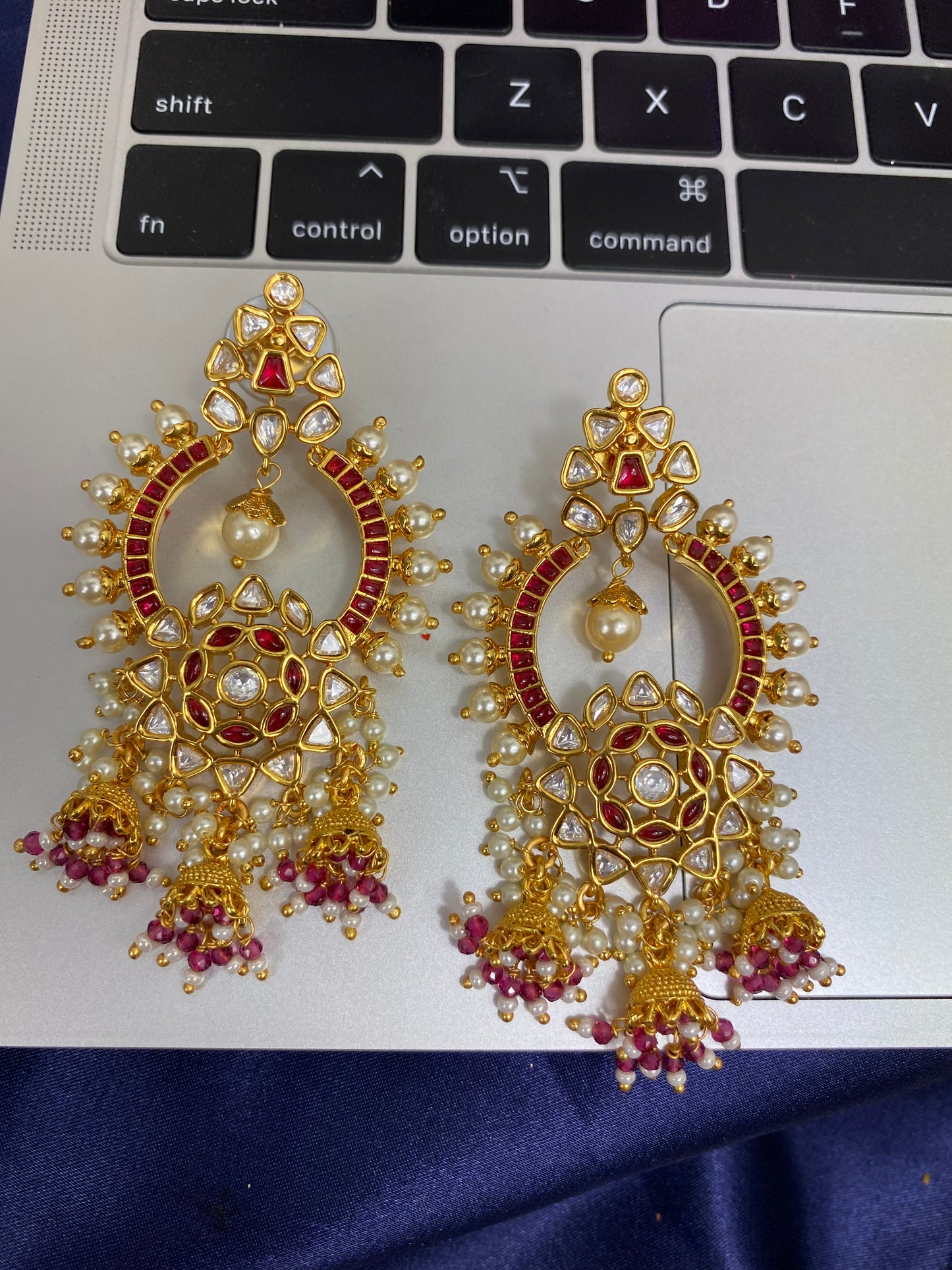 JASLEEN - Uncut Kundan Earrings