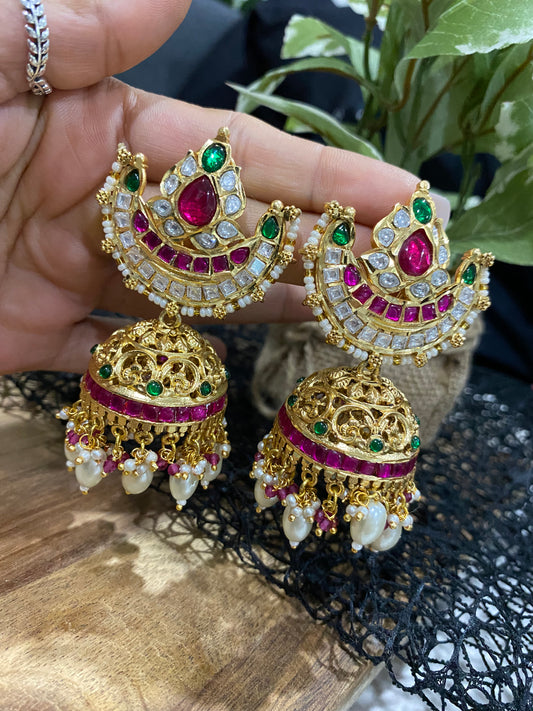 Divyanka- Uncut Kundan Jhumki - $27 OFF